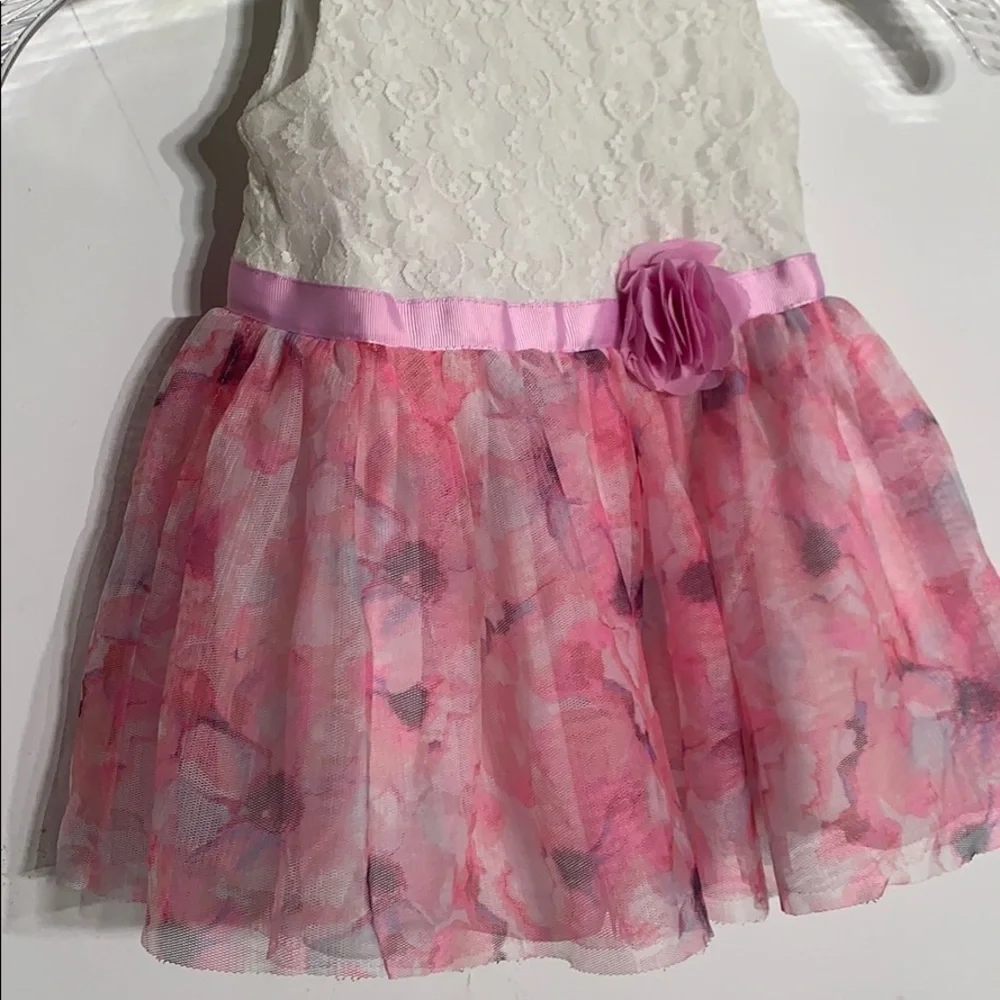 Children’s place pink floral party dress A line girls 12-18 months - Picture 2 of 5